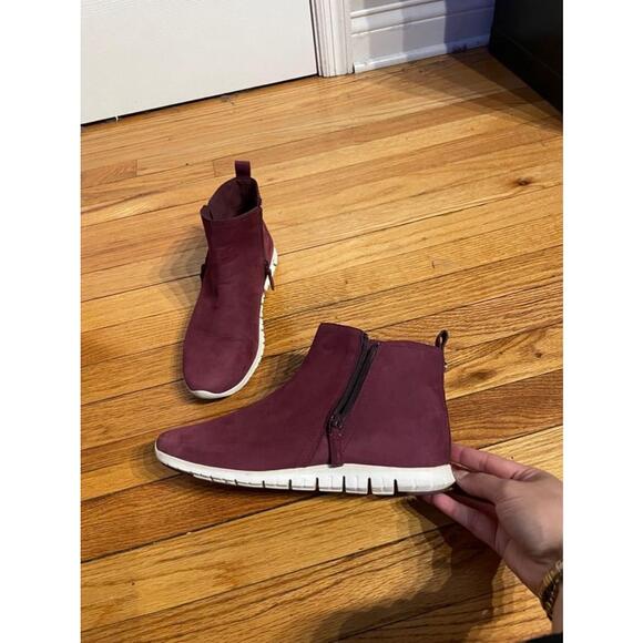 ZEROGRAND Sneakers high top Waterproof Zip Bootie Winetasting Nubuck active 8.5 - Picture 1 of 7